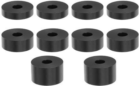 QUARKZMAN 12pz Cuscinetti a Manicotto Flangiati 3 Dimensioni Boccole Plastica Nylon 8mm Diametro Interno x 26mm OD, 5mm/10mm/15mm Lunghezza, Nero