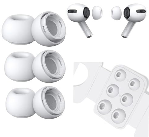 3 Pair Replacement Ear Tips for Airpods Pro/Airpods Pro 2 with Noise Reduction Hole, Anti-Slip Soft Silicone Replacement Earbuds with Portable Storage Box (Assorted Sizes，S/M/L)