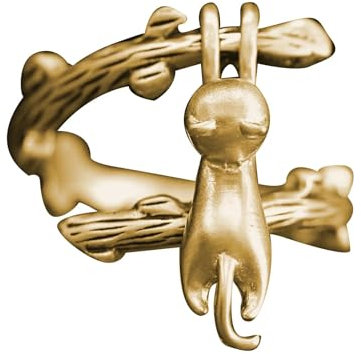 BISONBLUE Ringe Herren Rings Damen Ring Modeaccessoires Mode-Design Klettern Baum Zweig Ring Nette Katze Öffnung Ring Größe Einstellbar Frauen Mädchen Geburtstag Resizable