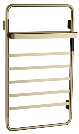 Heated Towel Rail, Digital Display Towel Warmer Stainlses Steel Radiator Towel Rail Wall Mounted Electric Towel Rail Timer Ipx4 Waterproof Bathroom Radiators Electric Towel Radiator (Brushed Gold )