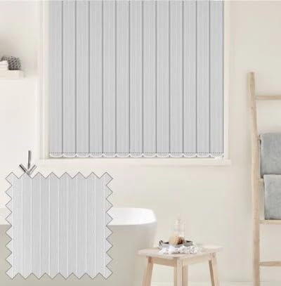 Premium Made to Measure Custom Vertical Blinds - Stripe - Complete Set with Vertical Blind Slats & Rail (Upto 100cm Wide X Upto 130cm Drop)