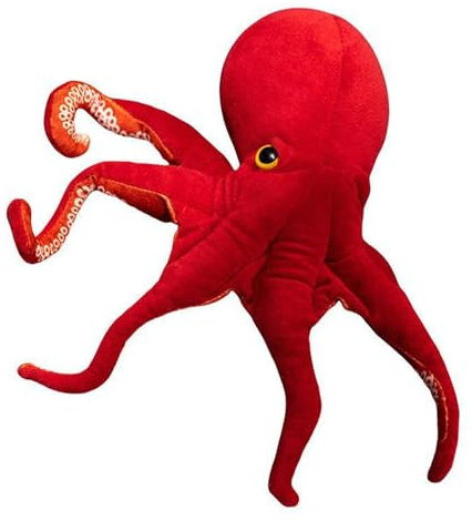 Champracer Oktopus Kuscheltier, Wende-Plüsch Stofftier, Weiches Und Bequemes Kissen, Geschenke für Kinder Jungen Und Mädchen Krake Spielzeug (75 cm, Rot)
