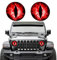 2 Stück Autoaufkleber, Beast Eyes Design, Scheinwerferdekoration Kunstdruck-Sticker – wasserdicht, UV-beständig, Autosticker für Glatte Oberflächen(21cm*21cm) (Rot)