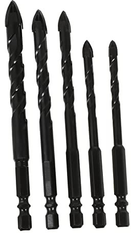 jojofuny 5piezas Brocas Multifuncionales Para Hormigón Azulejos y Brocas De Alta y Resistencia