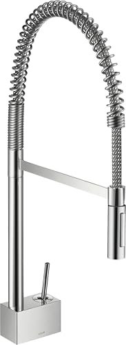 hansgrohe AXOR Starck Mitigeur monocommandé pour cuisine, ComfortZone240, semi-pro, orientable, 10820, Couleur: Chrome noir poli
