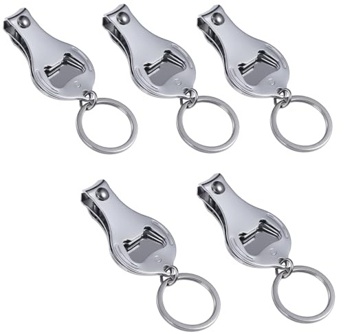 5Pcs Bottle Opener Nail Clippers, 3 in 1 Multifunctional Replacement Toenail Pedicure Bottle Opener with Keyring Nail Cutter Bottle Opener Beauty Tool