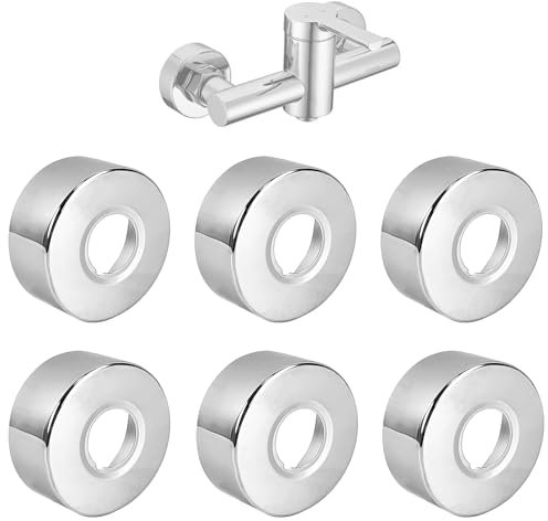 Rosetas de Acero Inoxidable, 30mm, 6 Piezas Roseta de Cubierta Plata, Embellecedor Grifo Ducha, Cubierta de Ducha Decorativa de Acero Inoxidable, Cubierta de Tubo, para Tubo de Calefacción, Grifos