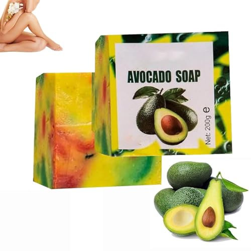 Yamusa Avocado Seife für die Haut, Yamusa Avocats Seife, Yamusa Handmade Avocado Seife, Yamusa Birne Seife, Avocado Öl Reinigung Seife für Gesicht, Hände, Körper Reinigung Feuchtigkeit (100g, 1Pcs)