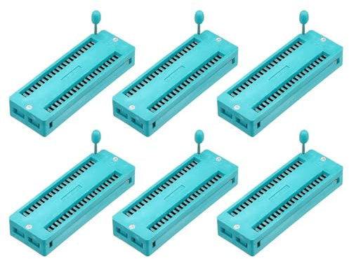 sourcing map 6Pcs Universal IC Test ZIF Socket 40 Pin 2.54mm Pitch DIP Integrate Socket for Microcontroller, Chip, Breadboard