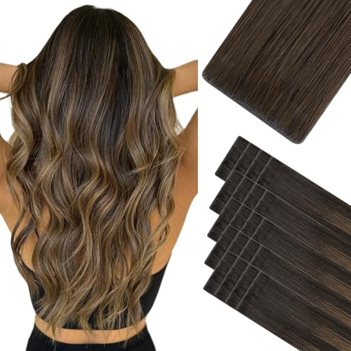 Hotbanana Invisi Edge Tape in Hair Extensions Echthaar 35cm | Remy Hair Invisible Sandbraun bis Platinblond Tape in Extensions 20PCS 50g