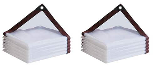 SAROAD 2 Lonas Impermeables Transparentes de Alta Resistencia para Exteriores, 2 X 3 Metros