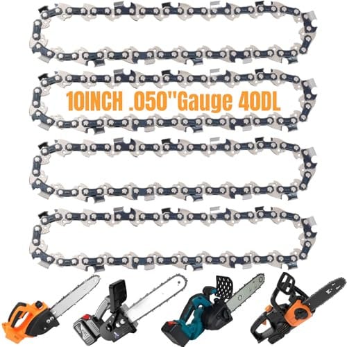 Eyoloty 4 Pack 10 inch Chainsaw Chain, 40 Drive Links, 3/8 LP Pitch, 0.050 Gauge,Fits for Dolmar AS-3625 AS-3626, Efco MT2600, Makita DUC252 DUC254, Worx WG305, Black Decker, Bosch, Ryobi and More