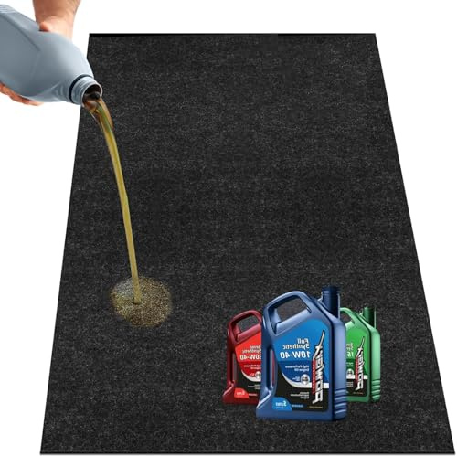 TJYAEKLTD Tappetino anti-fuoriuscite di olio, 73,7 x 91,4 cm, tappetino da garage per sotto l'auto, cuscinetto assorbente per olio, retro impermeabile protegge il pavimento (1 confezione)