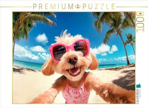 Puzzle · Aloha auf Vier Pfoten | Süße Hündin am Strand · 1000 Teile · Lege-Größe 64 × 48 cm · CALVENDO Puzzle