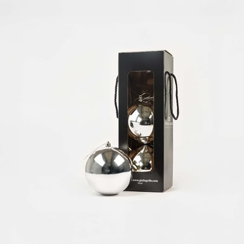 Glänzende Weihnachtskugel Shiny Silver (3, Durchmesser 12cm)