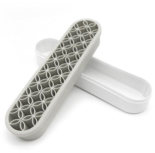 TopHomer Makeup Brush Holder Desktop Silicone Brush Organizer Sewing Tool Storage Stand for Scissors Painting Pen Markers Cosmetic (21cm, Grey)