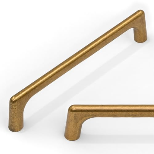 Talentedeco 10 Pack Antique Brass Cabinet Pulls 5 Inch(128mm) Kitchen Cupboard Handles Vintage Retro Cabinet Hardware for Drawer Pulls