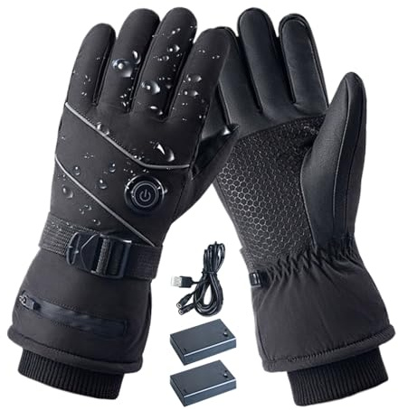 doyandader Heizhandschuhe | 3 Modi Einstellbare Elektrische Handschuhe Mit Vollen Fingern | Fäustlinge Mit Touchscreen Handwärmer | Für Reisen Arbeit Outdoor Skifahren Schnee Radfahren Zuhause Männer