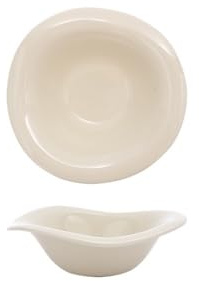 Corbeille de fruits Bol à yaourt en céramique, bol à Dessert for petit déjeuner, bol à collation, salade, assiette à fruits, bol irrégulier, assiette à pâtes(White)