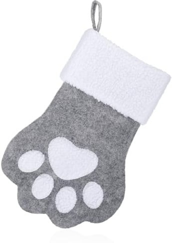 COMNICO Weihnachtsstrumpf, Personalisierter Weihnachtssocke Haustierpfoten-Stil für Hunde und Katzen Individuell bestickter Weihnachtsstrumpf zum Aufhängen Weihnachtsdekoration für Hunde
