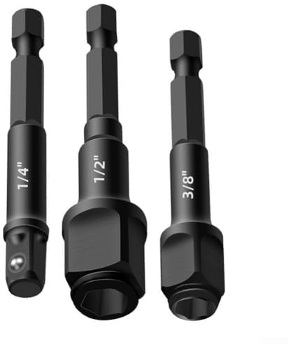 Halter-Adapter für Schraubendreher, 1/4 Zoll 3/5,1 cm (2 Zoll), Sechskantschaft-Bit, 8 mm, 635 mm, Konverter, magnetische Bit-Stecknuss-Verlängerung für Ch (3 Stück)