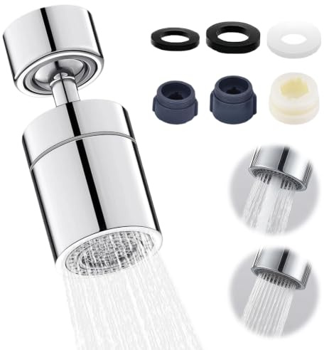 Kitchen tap Spray Head, 360° Swivel 2-Mode Universal Sink Faucet | 360° rotatable spray head with dual modes, universal adapter fits most kitchen taps, practical sink replacement accessory