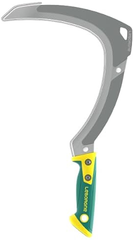 Leborgne Faucille Herbe Droite 45 cm Lame Inox PTFE Poignée Duopro | Coupe rapide des herbes hautes et végétaux - Lame inoxydable anti-friction - Garde de protection - Fabriquée en France