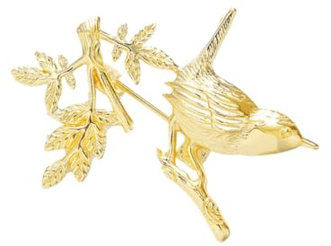 MAGICLULU Lot de 2 Broches Oiseaux en Cuivre et Or, Design Électroplaqué Léger, Accessoires DIY pour Décoration Paquet et Vêtements