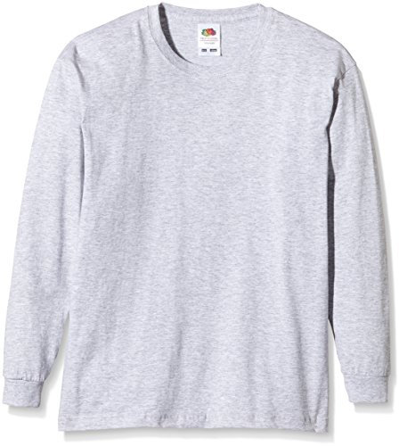 Fruit of the Loom Unisex Kids Valueweight Long Sleeve T-Shirt, Heather Grey, 10-11 Years (Manufacturer Size:32)
