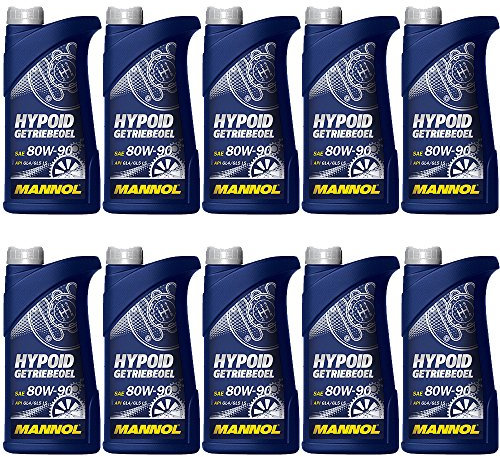 10 x 1L MANNOL Hypoid Getriebeoel 80W-90 API GL 5 LS/Schaltgetriebe- Achs- oel