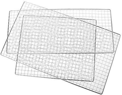 Manyo Grillrost für Camping, Edelstahl, Grill, Drahtgeflecht, Outdoor, Küche, Größe 3 (26 x 32 cm)