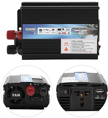 FTVOGUE Solar Power Inverter 12v a 220v / 110V 500W Car Power Inverter con Panel Solar Inversores de Corriente(12v to 220v/500W)