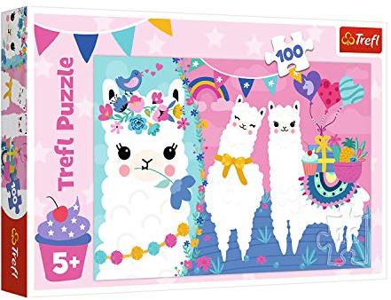 Trefl, Puzzle, Glückliche Lamas, 100 Teile, für Kinder ab 5 Jahren