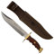 Muela Coltello da caccia BW-22 con lama in acciaio inox MoVa da 22 cm e impugnatura in legno di corallo per caccia, pesca, sopravvivenza e bushcraft + portabottiglie regalo