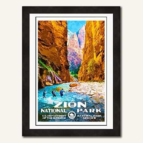 Rob Decker Poster Zion National Park - The Narrows - Original-Kunstwerk - 33 x 48 cm