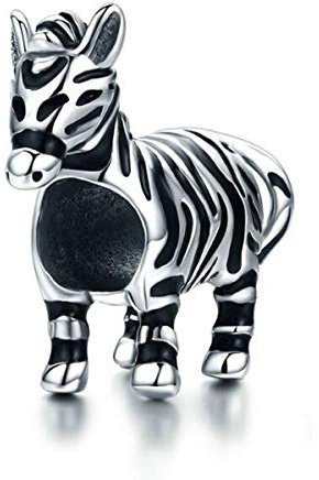 Vogel-Charm-Anhänger aus Sterlingsilber, Modeschmuck, Tier-Anhänger für Pandora-Armbänder (Zebra-Charm-Silber)