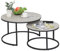 HOMCOM Round Nesting Coffee Table Set of 2, Large Stacking End Side Table with Steel Frame for Living Room, Bedroom, Home Office, 78.5 x 78.5 x 46.5 cm, Marble Grey