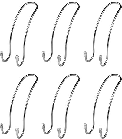 URAQT Auto Hooks, 6 Pack Car Storage Hooks Back Seat Headrest Hanger, Universal Car Handbag Hooks, Multifunctional Stainless Steel Heavy Duty Storage Hooks for Auto Backseat, Wardrobe Hanger