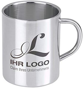 STEMPEL-FABRIK Edelstahlbecher für Rechtshänder mit individueller Gravur - in 2 Größen (groß und klein) - Doppelwandig - Thermobecher - Isolierbecher - Outdoor (groß)