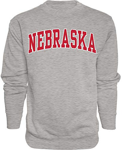 Blue 84 Herren Arching Team Name Crewneck Sweatshirt, Nebraska Cornhuskers Dark Heather, M
