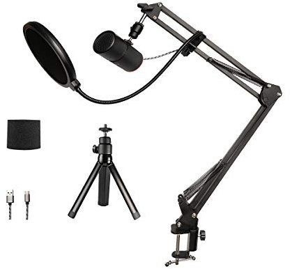 Thronmax M20 Streaming Kit (M20Kit) mit RGB-Mikrofon, Mikrofonarm, Stativadapter, M20 Schwamm, Pop-Filter für professionelle HD Aufnahmen in Studioqualität beim Podcast / Streamen / YouTube / etc.
