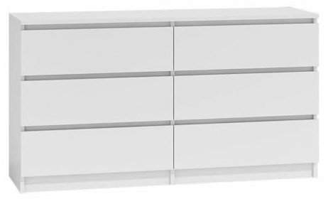 WHATSIZE ENTERPRISE – Moderna – Large Chest of Drawers – Contemporary 6 Drawer Wide Dresser & Filing Cabinets - Office, Lounge & Bedroom Furniture Storage Cabinet, White