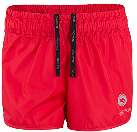STARK SOUL Damen Sport Short Fitness Short vital, Funktionsshort, Atmungsaktiv, Schnelltrocknende Trainingsshort - Rot - XL