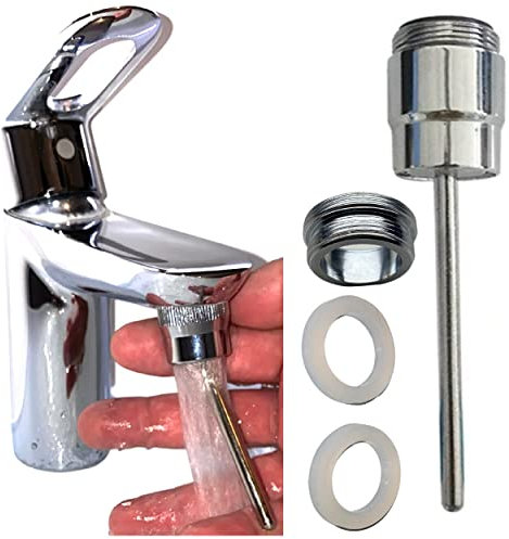 Mousseur Robinet Économie Eau Haute Qualité Acier Inoxydable-Mousseur Jet Diffuseur,Filtre Anti-impuretés Économie Eau Garantie Aérateur Mousseur Économiseur Robinet Cuisine Salle de Bain tige inox