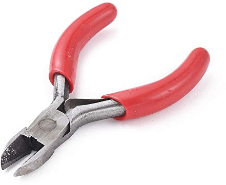 PandaHall 1 x Seitenschneider, 75 ~ 80 mm, Mini-Zange, Werkzeug für Schmuckherstellung, Reparatur, Rot