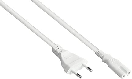 Kabelmeister Euro-Netzkabel - 5 m - Euro-Stecker Typ C (gerade) an C7/Euro 8 Buchse (gerade) - KUPFERLEITER - 0,75 mm² - für TV, Konsole, Radio, Netzteil - Weiss - Qualitätware vom KABELMEISTER