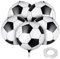 Abeillo 5 Stück Fussball Luftballon, 22 In/56 cm Geburtstagsdeko Fussball, 3D Sphärisch Party Fussball Deko Fußball Folienballon für Mann Kinder Junge Geburtstag Sport Fussball Thema (mit Bänder)