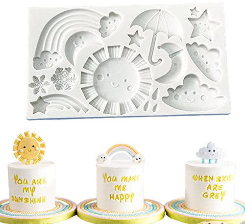 Cestony Moldes de silicona con diseño de dibujos animados para decorar pasteles, fondant, galletas, jabón, azúcar, pudín, chocolate, caramelos duros, postres, velas