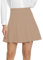 Damen Schule Schule A-Linie Mini Faltenrock Routine Hohe Taille Plissee Kurze Skater Tennis Röcke mit Shorts (S, Khaki)