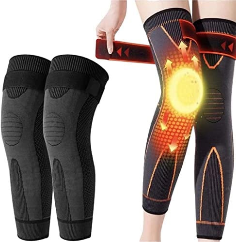 KNEECA Tourmaline Acupressure Selfheating Shaping Knee Sleeve,Mugwort Acupressure Shaping Knee Pads,Acupressure Self-Heating Shaping Socks,Wormwood Self-Heating Knee Pads,Knee Heating Pads (L, Black)